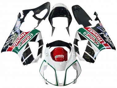 Custom 2000-2006 Honda VTR1000 Motorcycle Fairings - White Red Green Glossy Black Castrol UK