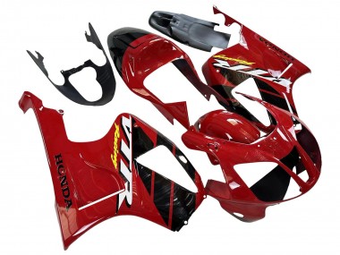 Custom 2000-2006 Honda VTR1000 Motorcycle Fairings - Red Black Stripe Racing UK