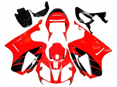 Custom 2000-2006 Honda VTR1000 Motorcycle Fairings - Red Glossy Black Stripe UK