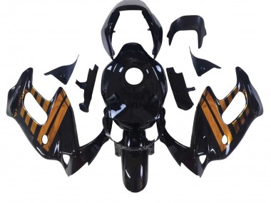 Custom 1997-2005 Honda VTR1000F Motorcycle Fairings - Glossy Black Gold UK