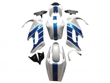 Custom 1997-2005 Honda VTR1000F Motorcycle Fairings - White Blue UK