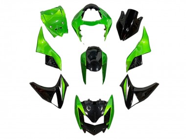 Custom 2003-2006 Kawasaki Z1000 Motorcycle Fairings - Green Glossy Black UK