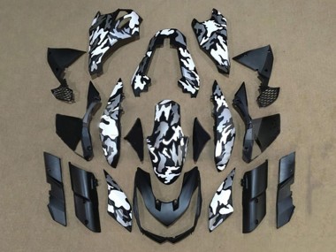 Custom 2010-2013 Kawasaki Z1000 Motorcycle Fairings - Black White Camouflage UK