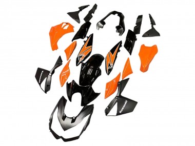 Custom 2010-2013 Kawasaki Z1000 Motorcycle Fairings - Orange Glossy Black UK