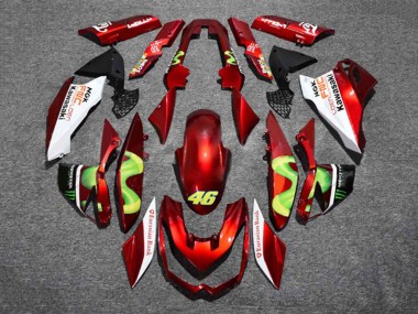 Custom 2010-2013 Kawasaki Z1000 Motorcycle Fairings - Red White Green Monster 46 UK