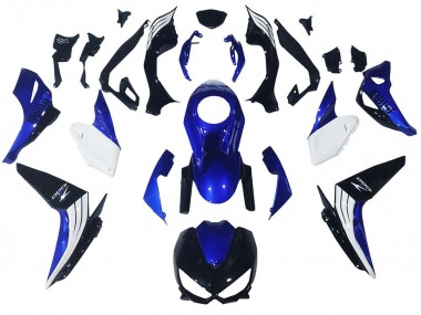 Custom 2014-2019 Kawasaki Z1000 Motorcycle Fairings - White Blue Black UK