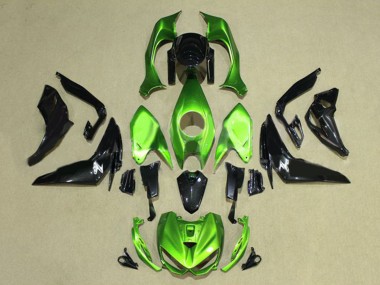 Custom 2014-2019 Kawasaki Z1000 Motorcycle Fairings - Green Glossy Black UK