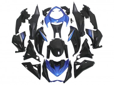 Custom 2014-2019 Kawasaki Z1000 Motorcycle Fairings - Blue Glossy Black UK