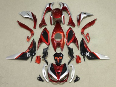 Custom 2014-2019 Kawasaki Z1000 Motorcycle Fairings - Red Silver Black UK