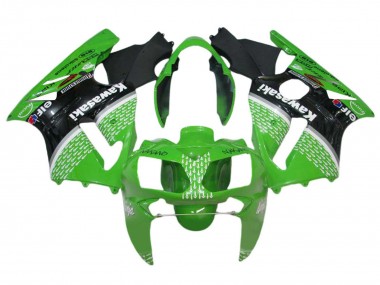 Custom 2002-2006 Kawasaki ZX12R Motorcycle Fairings - Green Black White UK