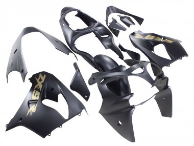 Custom 2000-2001 Kawasaki ZX9R Motorcycle Fairings - Matte Black Gold UK