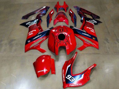 Custom 2019-2020 Honda CBR650R Motorcycle Fairings - Red White Dark Blue HRC Pull&Bear 93 UK