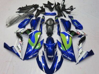 Custom 2015-2018 Yamaha YZF R3/R25 Motorcycle Fairings - Blue White Black Green Monster UK