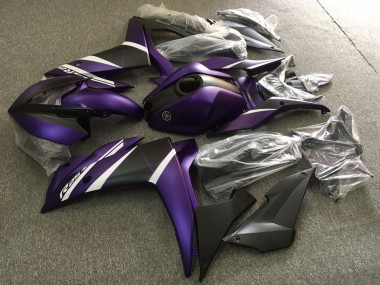 Custom 2015-2018 Yamaha YZF R3/R25 Motorcycle Fairings - White Purple Matte Black UK