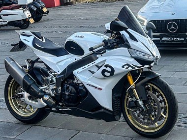 Custom 2021-2024 Aprilia RSV4 1100 Motorcycle Fairings - White Black UK