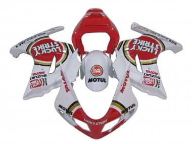 Custom 2003-2013 Suzuki SV650 Motorcycle Fairings - White Red Lucky Strike UK