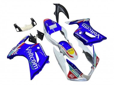 Custom 2003-2013 Suzuki SV650 Motorcycle Fairings - White Blue Voltcom UK