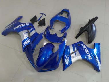 Custom 2003-2013 Suzuki SV650 Motorcycle Fairings - Blue Silver White UK