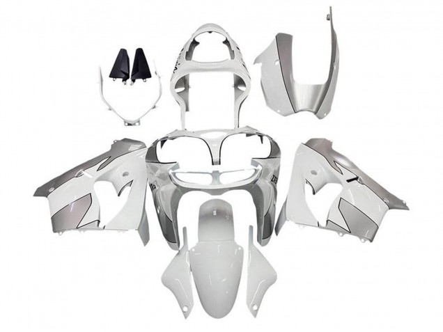 2002-2003 Kawasaki ZX9R Motorcycle Fairings - White Silver UK