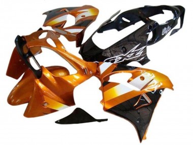 Custom 2002-2003 Kawasaki ZX9R Motorcycle Fairings - Orange Black White UK