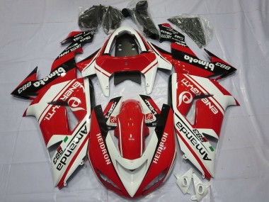 Custom 2006-2007 Kawasaki ZX10R Motorcycle Fairings - White Red Black Amauda 883 Heidron UK