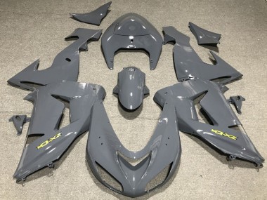 Custom 2006-2007 Kawasaki ZX10R Motorcycle Fairings - Nardo Grey Yellow UK