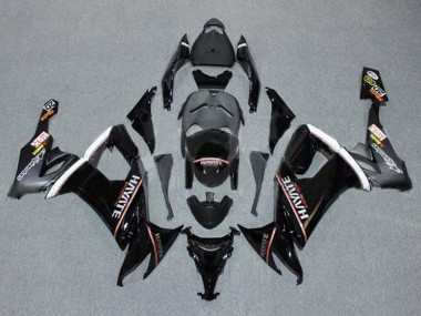Custom 2008-2010 Kawasaki ZX10R Motorcycle Fairings - Glossy Black Red White Hayate UK