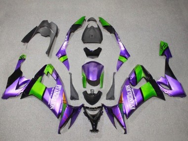 Custom 2008-2010 Kawasaki ZX10R Motorcycle Fairings - Purple Green Black Evangelion UK