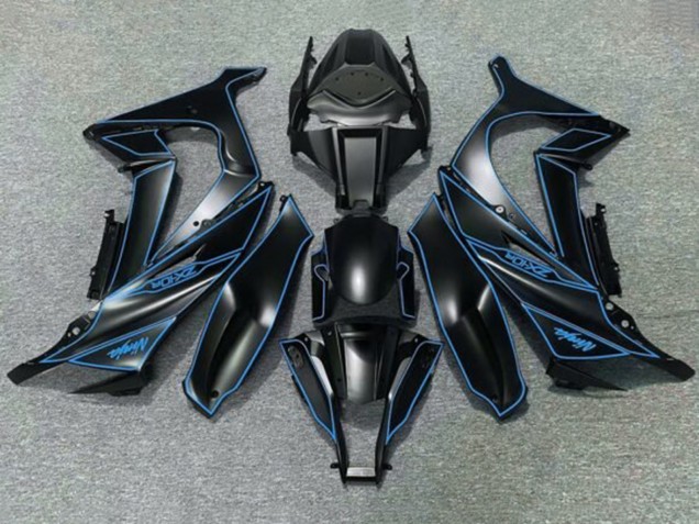 2011-2015 Kawasaki ZX10R Motorcycle Fairings - Matte Black Blue UK