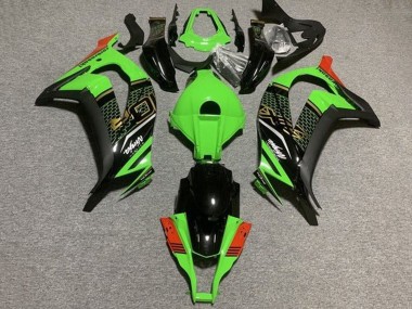 Custom 2011-2015 Kawasaki ZX10R Motorcycle Fairings - Green Black Red Honeycomb UK