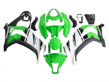 Custom 2011-2015 Kawasaki ZX10R Motorcycle Fairings - Green White Black Stripe UK