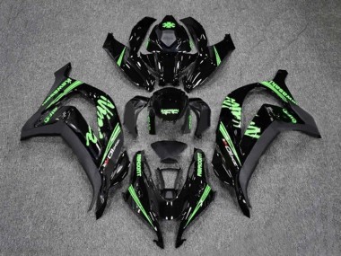 Custom 2016-2020 Kawasaki ZX10R Motorcycle Fairings - Glossy Black Green UK