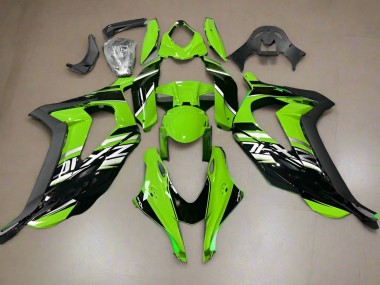 Custom 2016-2020 Kawasaki ZX10R Motorcycle Fairings - Green Glossy Black UK