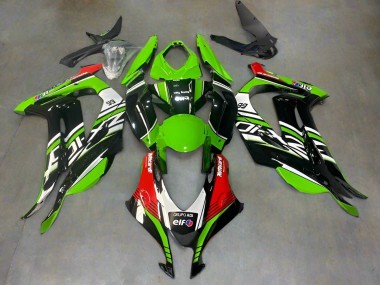 Custom 2016-2020 Kawasaki ZX10R Motorcycle Fairings - Green Black Red White Elf UK