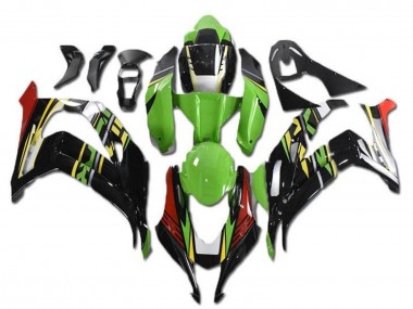 Custom 2016-2020 Kawasaki ZX10R Motorcycle Fairings - Green Red Yellow Black UK