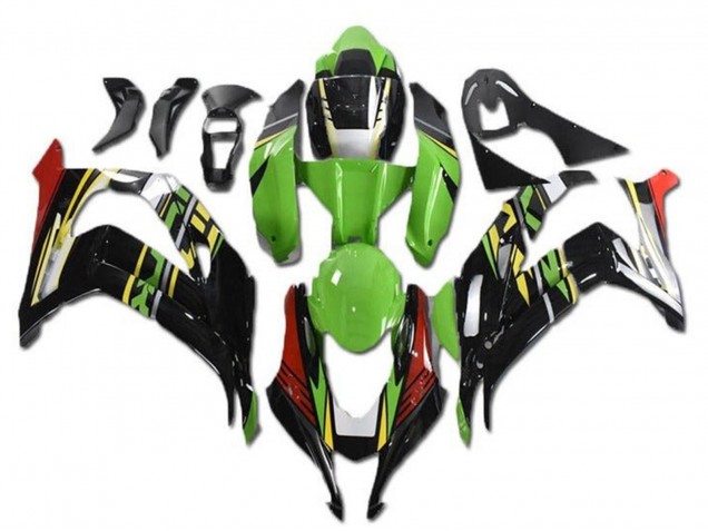 2016-2020 Kawasaki ZX10R Motorcycle Fairings - Green Red Yellow Black UK