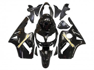 Custom 2002-2006 Kawasaki ZX12R Motorcycle Fairing - Glossy Black Gold UK