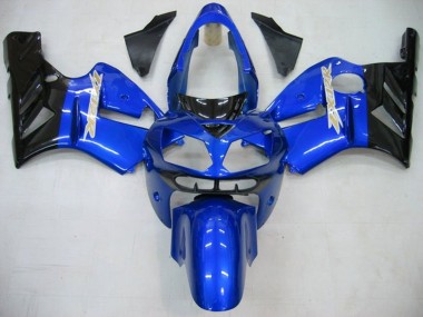 Custom 2002-2006 Kawasaki ZX12R Motorcycle Fairings - Blue Glossy Black UK