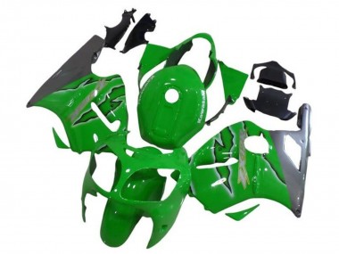 Custom 2002-2006 Kawasaki ZX12R Motorcycle Fairings - Green Silver UK