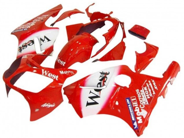 2002-2006 Kawasaki ZX12R Motorcycle Fairings - Red White West UK