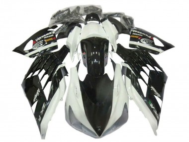 Custom 2012-2024 Kawasaki ZX14R ZZR1400 Motorcycle Fairings - White Black UK