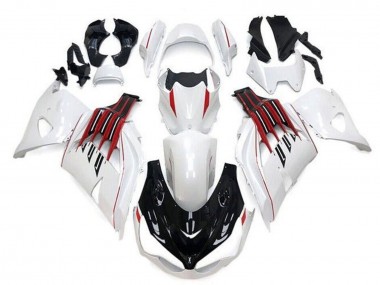Custom 2012-2024 Kawasaki ZX14R ZZR1400 Motorcycle Fairings - White Black Red Stripe UK