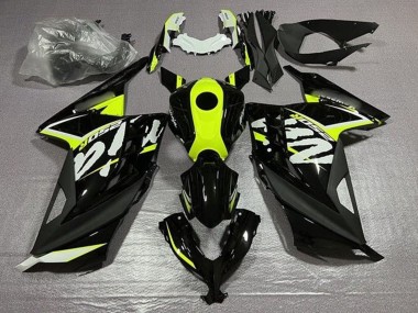Custom 2013-2024 Kawasaki EX300 Motorcycle Fairings - Glossy Black Neon Yellow White UK