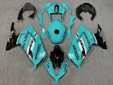 Custom 2013-2024 Kawasaki EX300 Motorcycle Fairings - Blue White Black Supreme UK