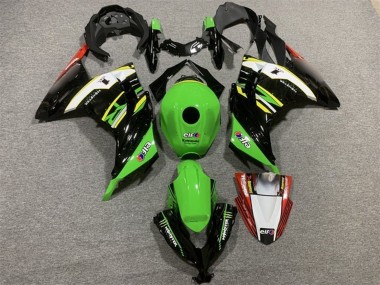 Custom 2013-2024 Kawasaki EX300 Motorcycle Fairings - Green Black White Yellow Red UK