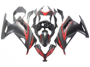 Custom 2013-2024 Kawasaki EX300 Motorcycle Fairing - Matte Black Red UK