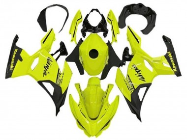 Custom 2018-2024 Kawasaki Ninja 400 Motorcycle Fairings - Neon Yellow Black UK