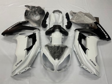 Custom 2012-2016 Kawasaki Ninja 650 EX650 Motorcycle Fairings - Pearl White Matte Black UK
