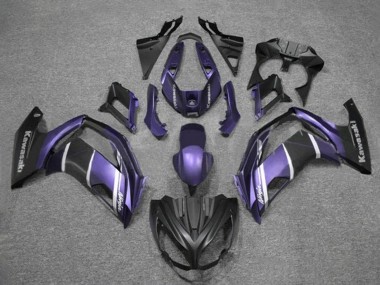 Custom 2012-2016 Kawasaki Ninja 650 EX650 Motorcycle Fairings - Purple Silver Matte Black UK