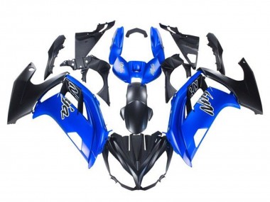 Custom 2012-2016 Kawasaki Ninja 650 EX650 Motorcycle Fairings - Blue Matte Black UK